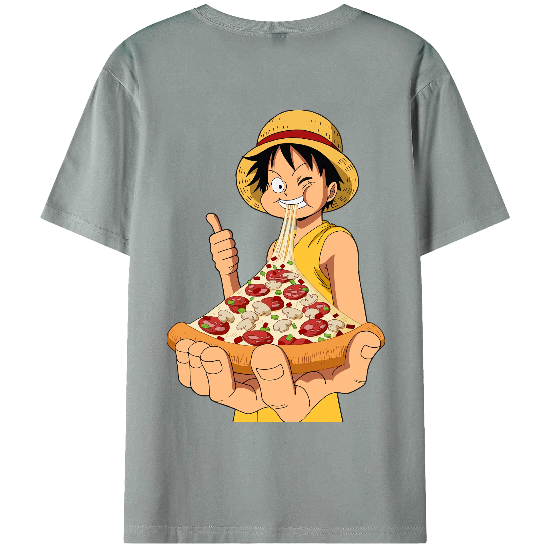 ワンピース モンキー・D・ルフィ ONE PIECE Monkey D. Luffy 綿100％ メンズ半袖Tシャツ（バックプリント） 通気性